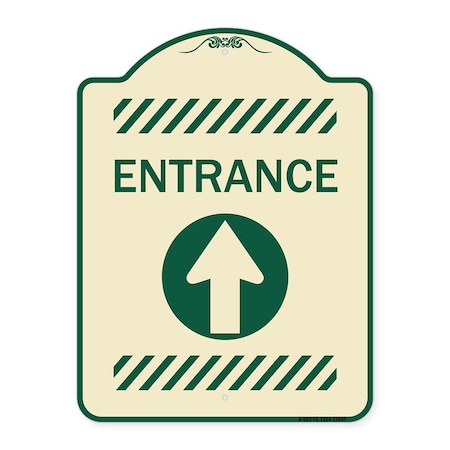 Signmission Flex Post Entrance W/ Straight Ahead Arrowfor Flex Paddle Alum Sign, 18" L, 24" H, TG-1824-23957 A-DES-TG-1824-23957